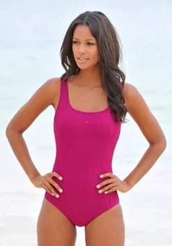 KangaROOS Badeanzug, im sportlichen Look mit Shaping-Effekt Graublau, Schwarz, Beere