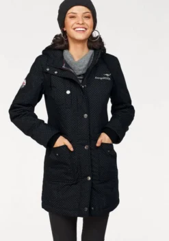 KangaROOS Funktionsparka im modischen Pünktchen-Print Bordeaux-mauve-gepunktet, Marine-weiß-gepunktet, Khaki-grau-gepunktet, Schwarz-weiß-gepunktet -KANGAROOS Verkäufe 26894230