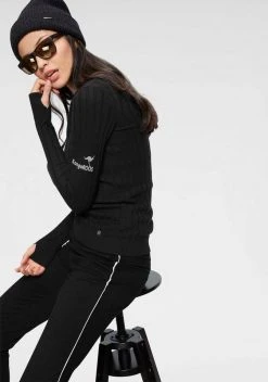 KangaROOS V-Ausschnitt-Pullover in breit geripptem Feinstrick Hellgrau-melange, Aquablau, Marine, Khaki