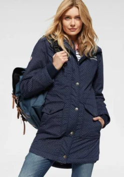 KangaROOS Funktionsparka im modischen Pünktchen-Print Bordeaux-mauve-gepunktet, Marine-weiß-gepunktet, Khaki-grau-gepunktet, Schwarz-weiß-gepunktet -KANGAROOS Verkäufe 31090558