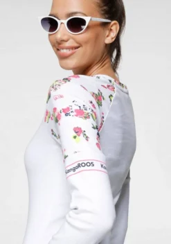 KangaROOS Langarmshirt mit floralem Druck Einsatz - NEUE KOLLEKTION Marine, Weiß -KANGAROOS Verkäufe 8d0fdd22 3691 5580 9d20 35d81690af84