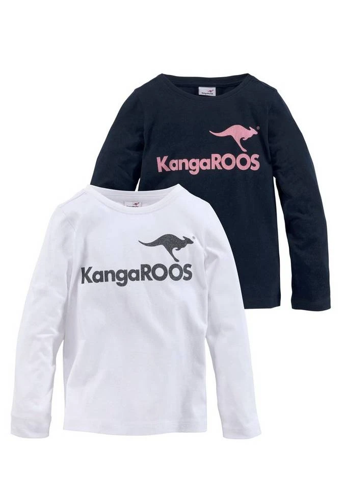 KangaROOS Langarmshirt (Packung, 2-tlg) mit Glitzerdruck 4 KangaROOS Langarmshirt (Packung, 2-tlg) mit Glitzerdruck – Bild 2